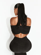 Load image into Gallery viewer, V-ERY CHIC MAXI SKIRT AND TOP SET IN BLACK