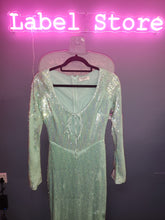 Load image into Gallery viewer, HOUSE OF CB SEQUIN TATANIA SEAFOAM GREEN FULL LENGTH DRESS