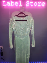 Load image into Gallery viewer, HOUSE OF CB SEQUIN TATANIA SEAFOAM GREEN FULL LENGTH DRESS