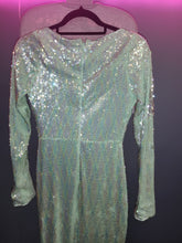 Load image into Gallery viewer, HOUSE OF CB SEQUIN TATANIA SEAFOAM GREEN FULL LENGTH DRESS