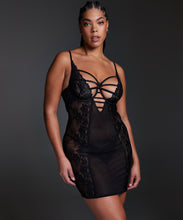 Load image into Gallery viewer, HUNKEMOLLER SOSHA PADDED UNDERWIRED SLIP DRESS IN BLACK