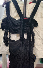 Load image into Gallery viewer, COUCOO ROUTE 66 DRESS IN BLACK / CALM SHELL