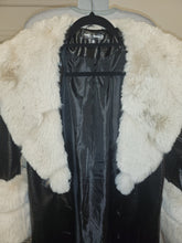 Load image into Gallery viewer, MISSGUIDED KYLE BYBEL COLLECTION FAUX LEATHER COAT WITH FUR TRIM