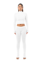 Load image into Gallery viewer, COUCOO NOT SO BASIC LONG SLEEVE MOCK NECK CROP IN BLACK / WHITE