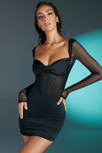 Load image into Gallery viewer, OH POLLY LORIENT LONG SLEEVED MINI DRESS IN BLACK