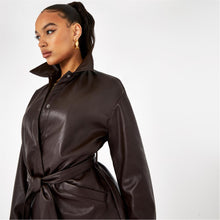 Load image into Gallery viewer, FIRETRAP PU SHACKET IN BLACK