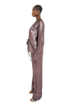 Load image into Gallery viewer, COUCOO KAFNI TROUSERS IN BURNISHED BOULDER / EVERGREEN / GRAZED GOLD / PLATINUM PINK