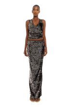Load image into Gallery viewer, COUCOO BIAFO SKIRT IN PECAN PAILLETTE