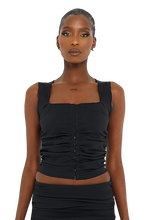 Load image into Gallery viewer, COUCOO PERITO TOP IN SATIN BLACK / SKI SLOPE