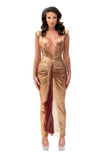 Load image into Gallery viewer, AURORA DRESS IN MOLTEN GOLD / BLUSH QUARTZ