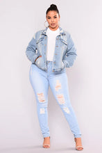 Load image into Gallery viewer, FASHION NOVA TEMPE DISTRESSED JEANS IN LIGHT WASH
