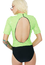 Load image into Gallery viewer, JADED LONDON NEON GREEN HIGH NECK SEQUIN BODYSUIT