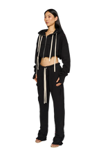 Load image into Gallery viewer, STRAIGHT LEG, DISTRESSED TRACKSUIT BOTTOMS IN TEDDY / CLOUD / CARBON