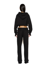 Load image into Gallery viewer, STRAIGHT LEG, DISTRESSED TRACKSUIT BOTTOMS IN TEDDY / CLOUD / CARBON