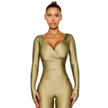 Load image into Gallery viewer, COUCOO LANAI LONG SLEEVED TOP IN DIRTY MARTINI