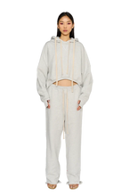 Load image into Gallery viewer, COUCOO FULL LENGTH CREW NECK HOODIE & ASYMMETRIC DROP CROTCH TRACKSUIT BOTTOMS IN CLOUD