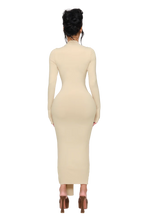 Load image into Gallery viewer, COUCOO NOXRA DEEP PLUNGE DRESS IN UNTOUCHED BUTTER / BLACK / DEEP BERRY / PISTACHIO