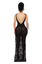 Load image into Gallery viewer, THORNE VELVET LACE DRESS IN VENUS PIT / BLACK