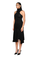 Load image into Gallery viewer, COUCOO ELYSEE DRESS IN POMEGRANITE SEED / SATIN BLACK / LEIUTENANT GREEN