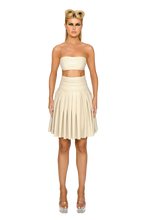 Load image into Gallery viewer, COUCOO FAUX LEATHER FUJI SKIRT IN FLUSHED FLESH & TYRE