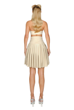 Load image into Gallery viewer, COUCOO FAUX LEATHER FUJI SKIRT IN FLUSHED FLESH & TYRE