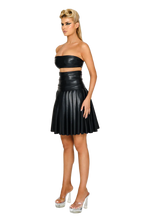 Load image into Gallery viewer, COUCOO FAUX LEATHER FUJI SKIRT IN FLUSHED FLESH & TYRE
