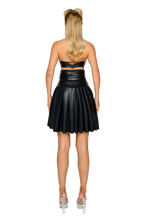 Load image into Gallery viewer, COUCOO FAUX LEATHER FUJI SKIRT IN FLUSHED FLESH & TYRE