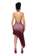 Load image into Gallery viewer, THE CALIRI RUFFLE MINI DRESS IN SWEET BRUISE