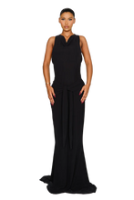 Load image into Gallery viewer, COUCOO BASIN DRESS IN SATIN BLACK / BUTTER CAKE