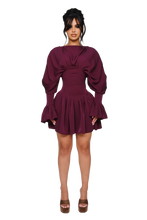 Load image into Gallery viewer, DUSK DRAPED MINI DRESS IN RIPE UNDOING