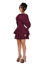 Load image into Gallery viewer, DUSK DRAPED MINI DRESS IN RIPE UNDOING