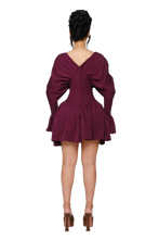 Load image into Gallery viewer, DUSK DRAPED MINI DRESS IN RIPE UNDOING