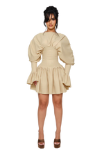Load image into Gallery viewer, COUCOO DUSK DRAPPED MINI DRESS IN DUSTED SHELL