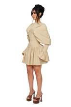 Load image into Gallery viewer, COUCOO DUSK DRAPPED MINI DRESS IN DUSTED SHELL