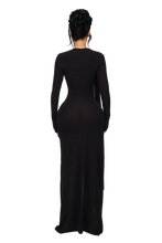 Load image into Gallery viewer, COUCOO ZYNE KNIT DRESS IN DECOY FLESH AND BLACKOUT