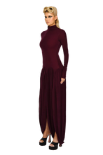 Load image into Gallery viewer, COUCOO PARBAT DRESS IN BLACK BEAR / MELBEC / CHERRY