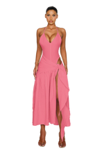 Load image into Gallery viewer, COUCOO ATACAMA DRESS IN SAILOR / HOT HIBISCUS / CRUSHED ICE/ FRESH BREATH / SATIN BLACK
