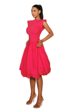 Load image into Gallery viewer, COUCOO TAKLA MIDI DRESS IN CRUSHED ICE / HIBISCUS / SATIN BLACK / FRESH BREATH