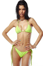 Load image into Gallery viewer, JADED LONDON TOWELLING MICRO BIKINI BOTTOMS IN LIME