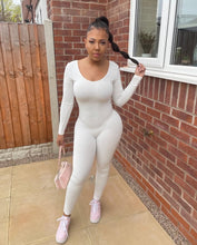 Load image into Gallery viewer, LITS BASIC JUMPSUIT IN CHOCOLATE / WHITE