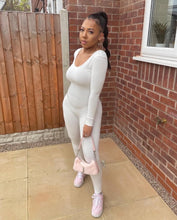 Load image into Gallery viewer, LITS BASIC JUMPSUIT IN CHOCOLATE / WHITE