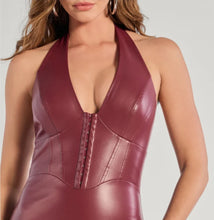 Load image into Gallery viewer, BOLD ALLURE FAUX CORSET MINI DRESS