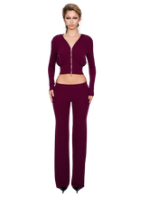 Load image into Gallery viewer, COUCOO PORDENA RIBBED TROUSER IN MERLOT