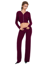 Load image into Gallery viewer, COUCOO PORDENA RIBBED TROUSER IN MERLOT