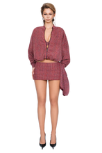 Load image into Gallery viewer, COUCOO MERANO TWEED BOMBER JACKET - FLECKED ROUGE