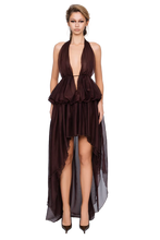 Load image into Gallery viewer, BOLZANO HALTER DRESS - MOSS MIST/SHADOW SAGE/ESPRESSO