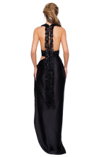 Load image into Gallery viewer, CRISTALLO HALTER TOP - BLACK FLORA