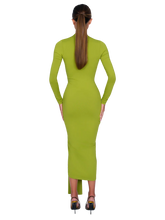 Load image into Gallery viewer, COUCOO NOXRA DEEP PLUNGE DRESS IN UNTOUCHED BUTTER / BLACK / DEEP BERRY / PISTACHIO