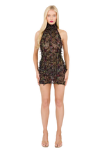 Load image into Gallery viewer, ZENA HIGH NECK MINI DRESS - PIXELATED