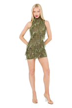 Load image into Gallery viewer, KAIA MINI DRESS IN MOSS GREEN